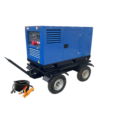 Τρόλεϊ τροχούς 400Amps Arc Mig DC συγκόλληση μηχανή 20kva AC γεννήτρια γεννήτρια ντίζελ συγκόλληση 500a