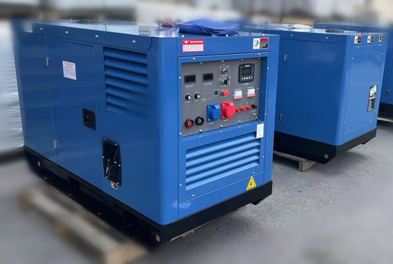 Τρόλεϊ τροχούς 400Amps Arc Mig DC συγκόλληση μηχανή 20kva AC γεννήτρια γεννήτρια ντίζελ συγκόλληση 500a